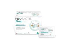 Probiótico en sobres Probactis Strep® - Ayuda a las Defensas del Oído, Nariz y Garganta - 30 Sobres - Complemento Probiótico con Vitamina D, Sin Gluten - Efecto de Hasta 6 Meses - Sabor Fresa
