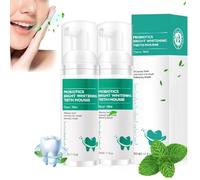 Probióticos Dientes Blancos Brillantes Mous, Hierbas Blancos Brillantes Mous De Reparación Oral, Aliento Fresco Y Pasta De Dientes Limpia Profunda, Encías Saludables, Aliento Fresco (2pcs)