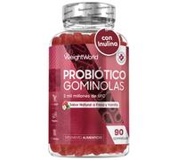 Probióticos Intestinales en Gominolas, 90 Unidades Sabor Natural a Fresa y Vainilla - Suplemento Alimenticio con 2 Mil Millones de UFC de Bacillus Coagulans y 100mcg de Inulina Prebiótica