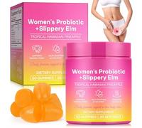 Probióticos Gummies para Mujeres, Flora íntima Gummies Sabor Piña, con Olmo Rojo, Soporte de pH e Inmunidad, Flora intestinal, 60 Gummies