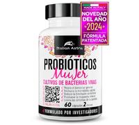 Probioticos Mujer Flora Intima, FÓRMULA DESARROLLADA POR INVESTIGADORES, Hinchazón Abdominal, Vaginosis Bacteriana, Candida, Cistitus, Enzimas Digestivas Probioticos Vaginales - 60 Cápsulas 2 Meses