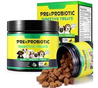 Probióticos para Perros Enzimas Digestivas, Probioticos Perros, Mejora la Salud Intestinal, Piel y Pelaje, Alergias Estacionales, para Todas Las Razas, 60PCs- Pato (120 Chews)