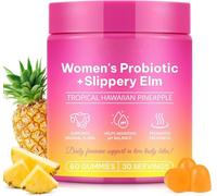 Probioticos Vaginales Mujer Flora Íntima Gummies, Probióticas Vaginales con Olmo, Piña Femenino Gummies para la flora íntima, pH, salud Intestinal y inmunoferon, prebióticos y Lactobacillus, 60pcs
