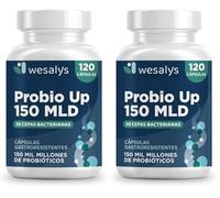 Probioticos y Prebioticos Intestinales 150 mil millones UFC y 30 Cepas. 120 cápsulas veganas gastroresistentes. Con Inulina, Hasta 4 meses de suministro. Probio Up Wesalys (Paquete de 2)