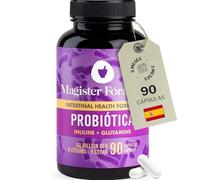 Probioticos y Prebioticos Intestinales | 60.000 Mil Millones UFC | Probioticos Mujer y Hombre | 90 Probióticos en Cápsulas | 9 Cepas, Inulina y Glutamina | Flora Intestinal y Vaginal, Colon Irritable