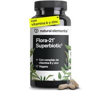 Probióticos y Prebióticos intestinales - Cepas bacterianas formadoras de esporas Flora-21® + 8 vitaminas B y Zinc - 60 cápsulas gastroresistentes - Veganas y de alta dosis - Probadas en laboratorio