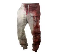 Problem Gelöst Jogginghose Chino Hose Herren Stretch Sweatpants Gothic Blutspritzer Muster mit KordelzugTrainingshose Blutig Freizeithose Vintage Sporthose leichte Stoffhose für Halloween Kostüm