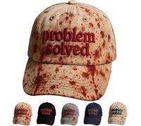 Problem Solved Baseball Caps,Problem Gellöst Caps,I'm Ok, It's Not My Blood Cap Halloween Unisex Horror Hat, Damen Herren Unisex Cap, a, Talla única