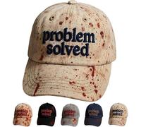 Problem Solved Baseball Caps,Problem Gellöst Caps,I'm Ok, It's Not My Blood Cap Halloween Unisex Horror Hat, Damen Herren Unisex Cap, c, Talla única