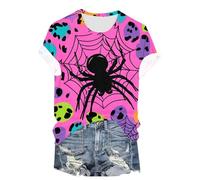 Problema Resuelto Camiseta Disfraz Halloween Mujer Bloody Horror Traje Sangriento Camiseta Blood Top Problem Solved Túnica, Rosa Vif-a, XXL