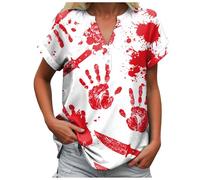 Problema Resuelto Camiseta, Problema Resuelto Halloween Camiseta Camiseta Mujer Humor Ropa Halloween Vestidos de Halloween Mujer Bloody Horror T Tops, A-light rosa, XXX-Large
