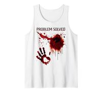 Problema Resuelto Camiseta Salpicaduras Sangre Huella Zombie Camiseta sin Mangas