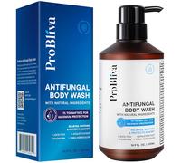 ProBliva Jabón de tratamiento antihongos para el cuerpo, lavado antibacteriano para picor, tiña, tiña y olor de pies, gel limpiador medicado para el alivio de la piel con aceite de árbol de té y