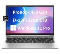 ProBook 450 G10 - Laptop empresarial (visualización FHD de 15,6 pulgadas, Intel de 13ª generación de 10 núcleos i7-1355U, 32 GB de RAM, 1 TB SSD) Teclado retroiluminado, cámara web, Ethernet, Wi-Fi
