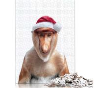 Proboscis Monkey Christmas Puzzles Imposible,desafío for Adults Entretenimiento Creativo 1000 Piezas Obra De Arte De Juego De para Adultos Y Niños A Partir De 12 Años 1000pcs (75x50cm)