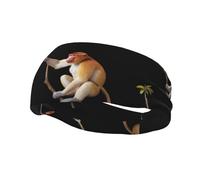 Proboscis Monkey - Diadema elástica unisex para yoga y baloncesto, absorbe el sudor