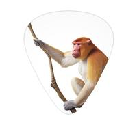 Proboscis Monkey - Juego de púas estampadas de 12 piezas, finas, medianas y gruesas, adecuadas para guitarra, bajo, guitarra eléctrica y ukelele