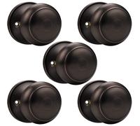 Probrico Flat Ball Single Dummy Door Knobs Non-Turning Door Handles, Oil Rubbed Bronze, 5 Pack