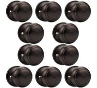 Probrico Flat Ball Single Dummy Door Knobs Non-Turning Interior Door Handles, Oil Rubbed Bronze, 10 Pack