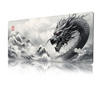 Probtis en blanco y negro Pad de ratn de ratn de escritorio japons grande xxl teclado de juego de anime Mat oriental decoracin de escritorio exte