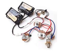ProBucker Alnico 2 - Juego de pastillas Humbucker cebra para Gibson Les Paul, pastillas de cuello y puente con terminales de conexión rápida de 2 conductores, arnés de cableado 2V2T, actualización de