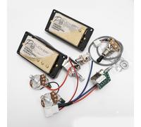 ProBucker Alnico - 2 pastillas Humbucker para pastillas Gibson Les Paul, cuello y puente con 4 terminales de conexión rápida 2V2T, arnés de cableado Push Pull Upgrade (dorado)