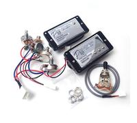 ProBucker Alnico - Juego de 2 pastillas Humbucker cromadas para pastillas Gibson Les Paul, cuello y puente con terminales de conexión rápida de 2 conductores, arnés de cableado 2V2T, actualización de