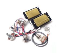 ProBucker Alnico - Juego de 2 pastillas Humbucker para pastillas Gibson Les Paul, pastillas de cuello y puente con terminales de conexión rápida de 2 conductores, arnés de cableado 2V2T, actualización