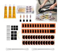 Probuk 79piezas Set portátil, Kit de reparación para Bicicleta con Parches autoadhesivos, Kit pinchazos y palancas metálicas para Reparar neumáticos de Forma rápida y eficaz.