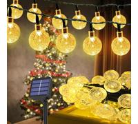 Probuk Cadena de Luces Solares para Jardín, 7m 50 Luces de Bolas de Burbuja, IP65 Impermeable, 8 Modos de Parpadeo, Resistente a la Intemperie, Decoración Exterior, Luz Blanca Cálida