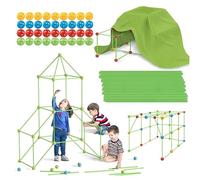 Probuk Juego de Construcción 122 Piezas con Tienda para Niños - Kit para Hacer un Fuerte o Cabaña - Juguete Educativo y Creativo para el Desarrollo de Niños y Niñas 3 a 9 Años