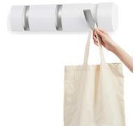 Probuk Perchero de Pared, Perchero para Puerta Adhesivo con 3 Ganchos, Extraíbles Colgador de Pared Moderno, Plegable Percha de Aluminio, para Dormitorio, Colgar Abrigos Bufandas, Monederos y más