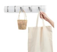 Probuk Perchero de Pared, Perchero para Puerta Adhesivo con 5 Ganchos, Extraíbles Colgador de Pared Moderno, Plegable Percha de Aluminio, para Dormitorio, Colgar Abrigos Bufandas, Monederos y más