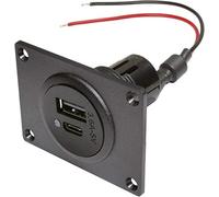 ProCar 67342000 Power USB-C/A - Enchufe Doble, Color Negro