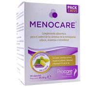 ProCare Health Menocare 90 Cápsulas - Suplemento Menopausia 3 Meses - Isoflavonas de Soja, Salvia y Cimicifuga - Alivio de Sofocos, Sudoración y Equilibrio Hormonal Femenino - Vitaminas B6, D3 y K2