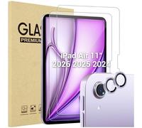 ProCase 2 Piezas Protector de Pantalla y Lente Cámara para iPad Air 11" 2025(M3)/2024 (M2), Screen Protector Vidrio Templado para iPad Air 11 Pulgadas 2024 -Morado