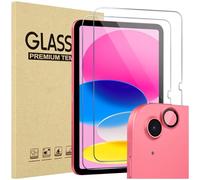 ProCase 2 Piezas y 1 Delineador de Lente, Protectores de Pantalla para iPad 11" (A16, 2025) / iPad 10.ª Generación 10,9" (2022),Vidrio Templado 9H Anti-Arañazos, Ultra Transparente - Rosa