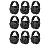 ProCase 9 uds. Casco Antiruido, Protector Auditivo SNR 34 dB Aislante de Ruido Profesional Casco Insonorizado Protector de Oído para Campo de Disparo Caza -Negro