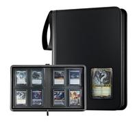 ProCase Álbum para Cartas Toploader, Carpeta Binder Almacenamiento para 144 Tarjetas Coleccionables Ideal para Trading Cards or Sports Cards 3" * 4" compatible con MTG TCG (Negro)