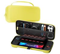 ProCase Bolsa para Nintendo Switch 2 2025, Estuche de Viaje Rígido con 24 Ranuras para Juegos, Protector Portátil para Consola, Joy-con y Accesorios - Amarillo