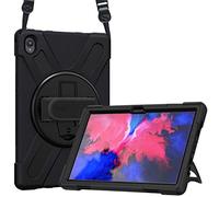 ProCase Bumper con Correa para Lenovo Tab P11 Plus/ P11 11" 2020(Modelo:TB-J606F TB-J606X), Funda Robusta Antichoque para Lenovo Tab P11/P11 Plus 11 Pulgadas, Soporte 360° Rotativo Asa de Mano -Negro