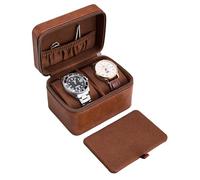 ProCase Caja de Relojes, Estuche Viaje para 2 Relojes -Marrón