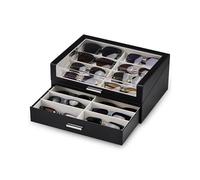 ProCase Caja para Gafas de Sol de 16 Ranuras con Ventana Transparente, Expositor de Gafas, Organizador con Cajón y Tapa Transparente para Múltiples Gafas - Negro