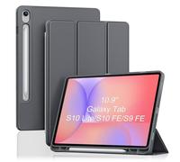ProCase Carcasa Completa para Samsung Galaxy Tab S10 Lite/S10 FE 10.9" 2025 / Tab S9 FE 10.9" 2023，Incluye Soporte, Ranura para Lápiz Y Cubierta De TPU+PU. Color Púrpura Claro - Gris
