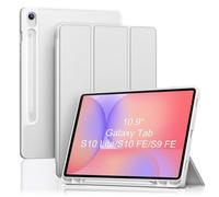 ProCase Carcasa Completa para Samsung Galaxy Tab S10 Lite/S10 FE 10.9" 2025 / Tab S9 FE 10.9" 2023，Incluye Soporte, Ranura para Lápiz Y Cubierta De TPU+PU. Color Púrpura Claro - Plata