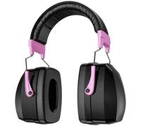 ProCase Cascos Protección Auditiva Ajustables de 33db NRR, Orejeras Antiruido Cancelación de Ruidos para Disparar y Cazar Defensores Auditivos Plegable Compacto -Rosa
