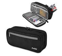 ProCase Estuche Escolar de Gran Capacidad, Bolsa de Lápiz Portable Estuche Organizador de Material Papelería con Cremallera Doble para Estudiantes en Escuela y Empleados en Oficina -Negro