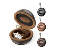 ProCase Estuche para Relojes de Viaje Individual con Mosquetón - Caja Rígida de EVA, Organizador Compacto para Relojes de Lujo e Inteligentes Ideal para Viajes, Exteriores y Gimnasio - Café