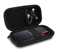 ProCase Estuche Portátil de Viaje para Sandisk Extreme/Extreme Pro, Crucial X8 SSD Externo 500GB 1TB, WD My Passport SSD Portable, Funda Rígida EVA Protectora Antigolpes con Cremallera - Negro