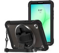 ProCase Funda Anticaída para Samsung Galaxy Tab A11 8.7" 2025 -Negro | Carcasa Rugged Anti-Golpes con Soporte 360°, Correa de Mano y Bandolera Ajustable